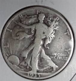 1935 S Walking Liberty Half Dollar, VG Detail