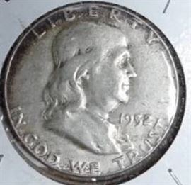 1952 Franklin Half Dollar, XF Detail