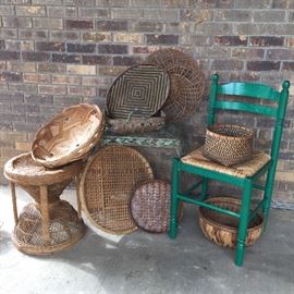 Ladderback chair and basket assortment