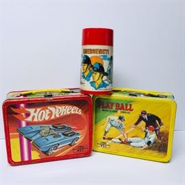 Hot Wheels lunchbox, 1969
Baseball lunchbox, 1969
Emergency thermos, 1973