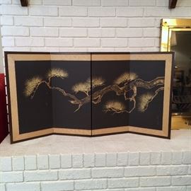 Hand painted silk panel screen 