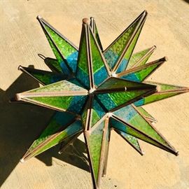 Stained glass Moravian Star hanging pendant light