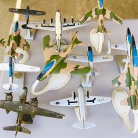 Vintage Hand cast aluminum desktop model airplanes