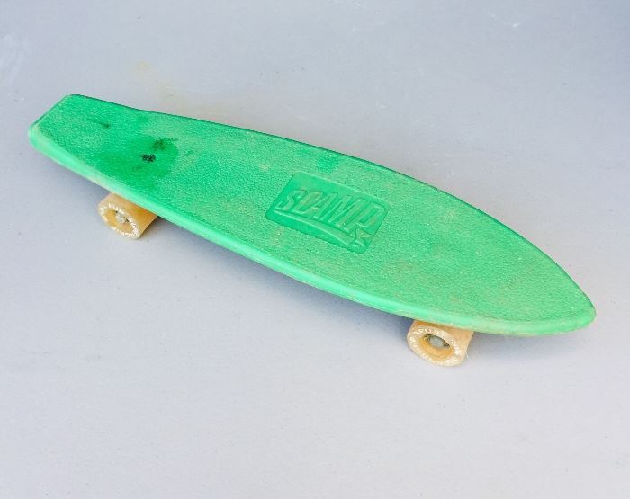 Vintage Scamp skateboard, lime green