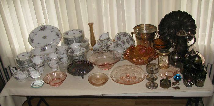 China and glassware including Carnival glass