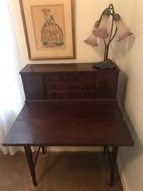 VERY NICE FRENCH  FALL FRONT DESK WITH DOORS AND DRAWERS
