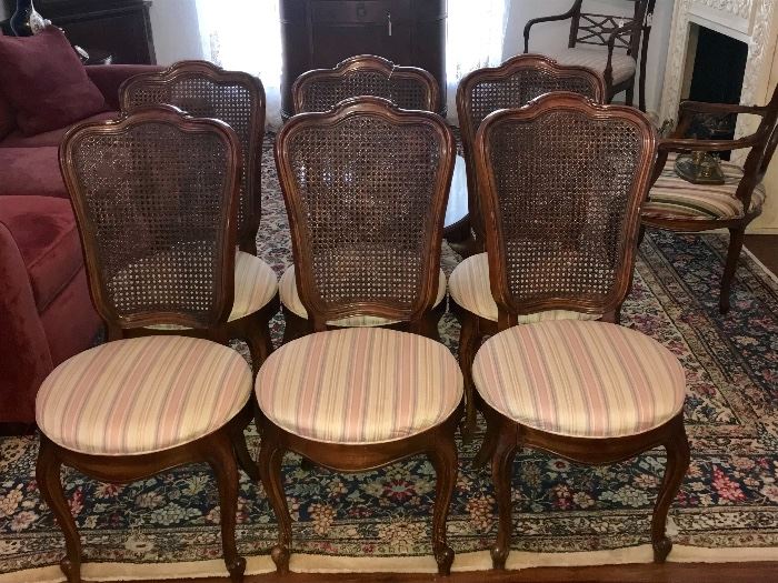 6 CANE BACK DINING ROOM CHAIRS