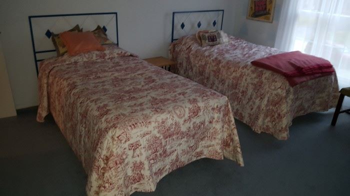 Matching Twin Beds with Metal Headboards 