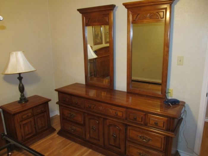 Broyhill dresser and mirrors, Broyhill nightstand (also matching Queen Broyhill bed)