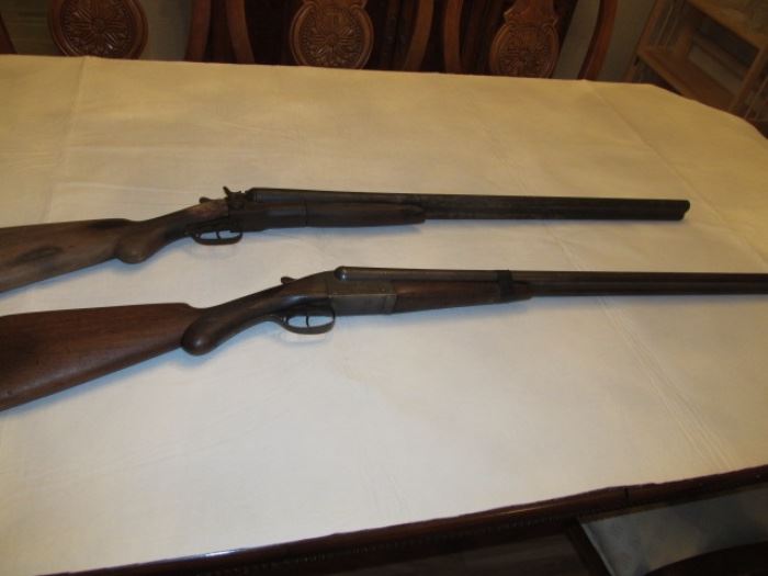 two Remington double-barrel 20ga. one has hammers, possibly model 1883, the hammerless is a model 1900