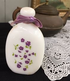 Lilac Perfume Bottle Milkglass