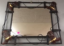 Mirror with Wired Rope and Cowgirl Boots with Spurs