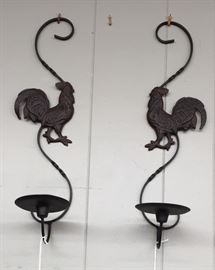 Rooster Sconce Wall Hangings