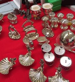 Assorted Salt Cellars, Butter Ball Bowls, Corn on the Salt & Pepper Grinders