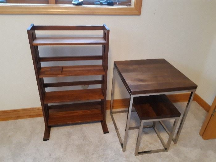 Bookshelf and nesting tables