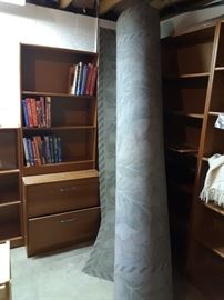Rug and book shelves 