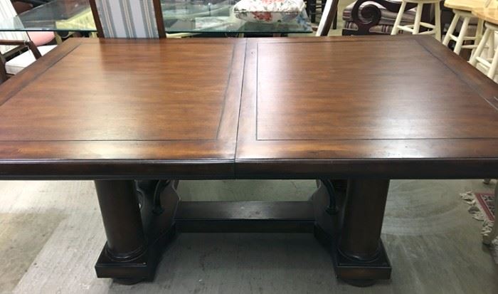Four Pedestal Leg Table with two leaves