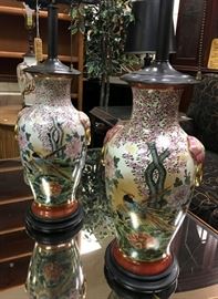 Pair Asian lamps