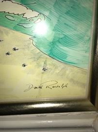 Beachy watercolor signed Daniel Randolph.