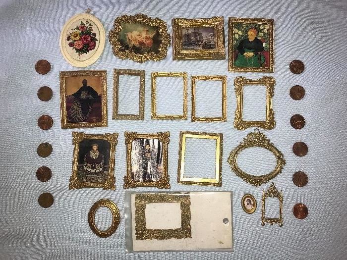 Assorted mini frames, metal and composite.