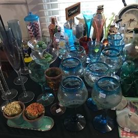 Lots and lots of smalls--glassware, candlesticks, decor and more.