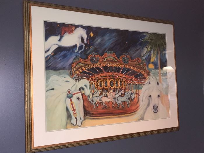 Carousel horse framed art.