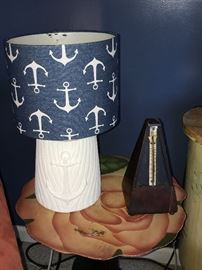 Nautical lamp and metronome.