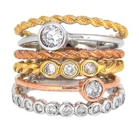 TriColor Gold & Diamond Ring