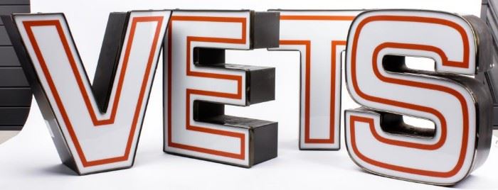 Lot 176 - Lighted Can Letters “V E T S"