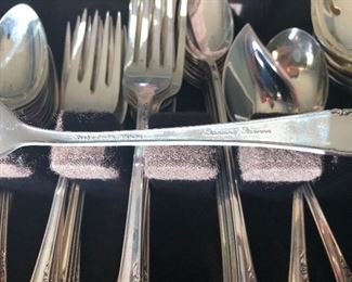 81 pieces of Reed & Barton “Dancing Flowers” sterling silver flatware. Detailed piece count in the description. 