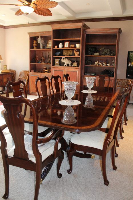 Chippendale Style Dining Room Table With Ten Chairs