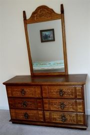 6 Drawer,  52 " wide Dresser with mirror
