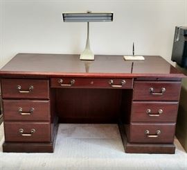 Another Cherry Wood Desk, located in Office This is a computer desk. 