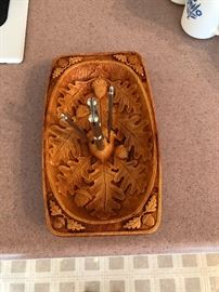 Vintage Nut Bowl with Nutcracker and Picks