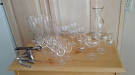 Nice Selection of Bar Accessories and stemware.