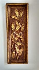 11" by 31" Gold  Leaves Plaque