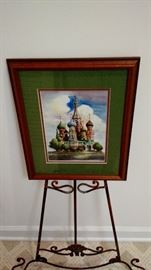 Matted and framed print of St. Basil's in Moscow, 12.5" By 15.5"