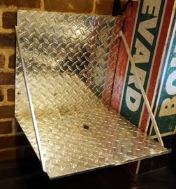 Diamond Plate Aluminium Shelf, 16" x 16" And Stainless Steel Shelf 32" x 12"