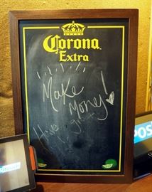 Peg Board 60" x 72" And Framed Corona Chalk Board 39.5" x 27.5"