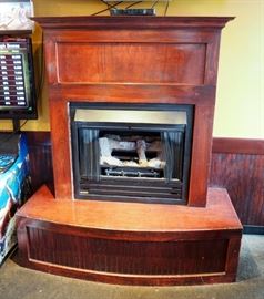 Superior Gas Fireplace With Wood Mantel And Base, 73" x 66" x 32"