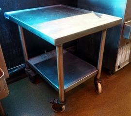 Universal Stainless Steel Table On Wheels 29" x 30" x 24"
