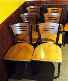 32" Dining Chairs With Dark Wood Finish, Qty 7