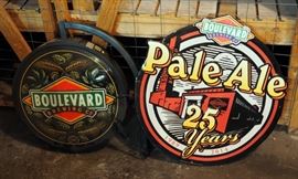 Boulevard Lighted Fixture 23" And Metal Pale Ale Sign 24"