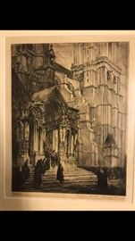 Conrad Alfred Albrizio, American, 1894-1973, etching titled "Chartres", (Chartres Street, New Orleans) signed and inscribed