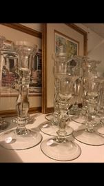 Wonderful collection of glass candlesticks - display them all and make a statement !!!!!