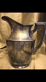“Wrought - Right” brand hand beaten nickel silver pitcher circa early 1900's.