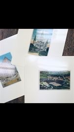 LSU STADIUM !!!!! Antique Post Card - expertly matted and ready for framing.  Along with Jackson Square and the Monteleon Hotel 