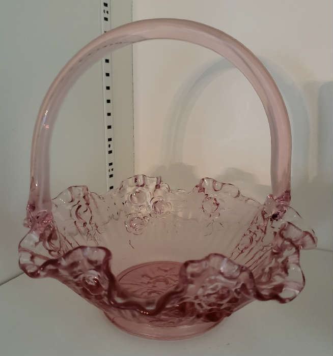 Pink Glass Basket