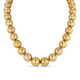 LOT968 GOLD SOUTHSEA PEARL NECKLACE