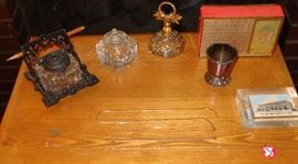 ANTIQUE INK WELLS, VINTAGE TRANSISTOR RADIO